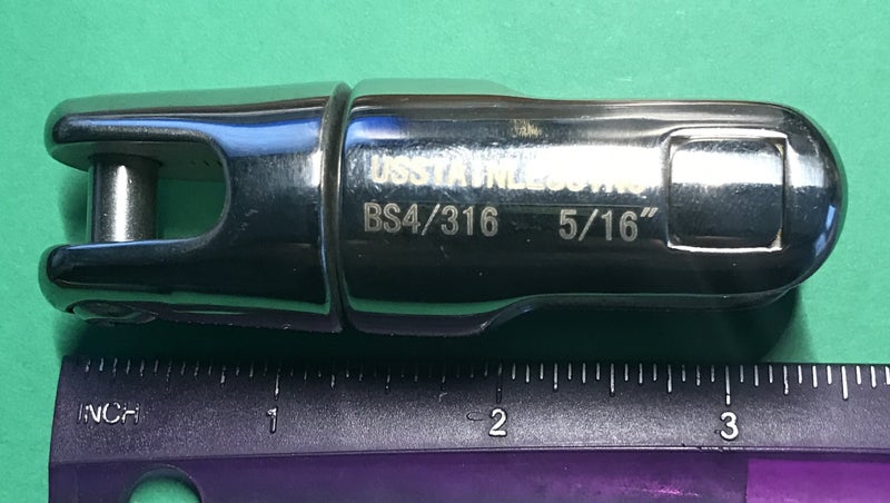 US Stainless موصل دوار مرساة من الفولاذ المقاوم للصدأ 316 بحري 5/16" أو 8 مم - Image 3